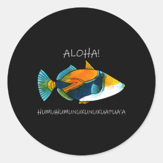 Humuhumunukunukuapua'A Olelo Hawaiian Reef Trigger Runder Aufkleber
