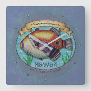 Humuhumunukunukuapua'a Quadratische Wanduhr