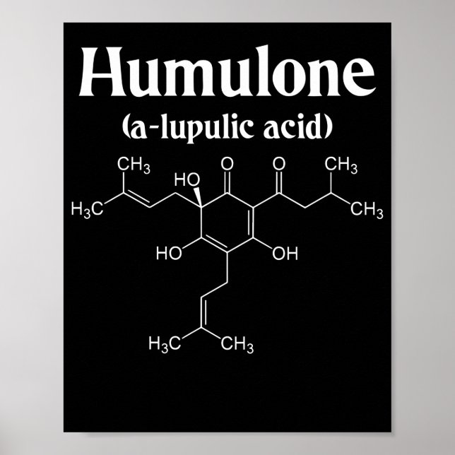 Humulone Molecule Geeky Beer Brewing Science Poster (Vorne)