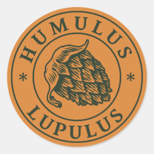 Humulus lupulus hop for craft runder aufkleber
