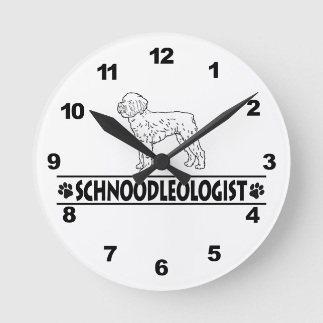 Humurer Schnoodle Runde Wanduhr (Vorderseite)