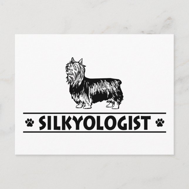 Humurer Silky Terrier Postkarte (Vorderseite)