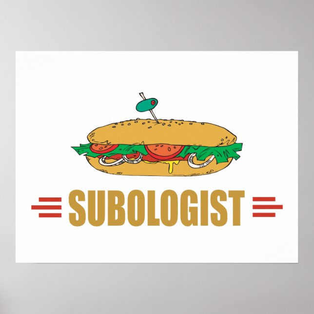 Humurer Sub Sandwich Hoagie Lover Poster (Vorne)