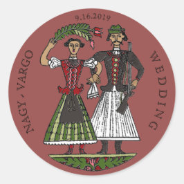 Hun Couple Chili Oil Runder Aufkleber