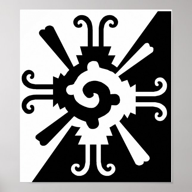 Hunab Ku-Black und White Poster (Vorne)