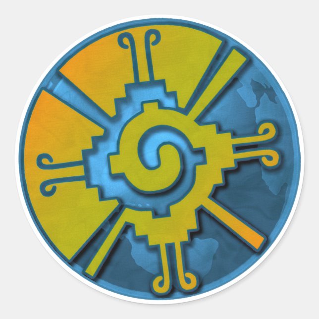 Hunab Ku Earth Runder Aufkleber (Vorderseite)