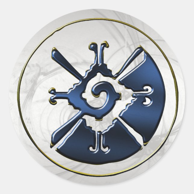 Hunab Ku Runder Aufkleber (Vorderseite)