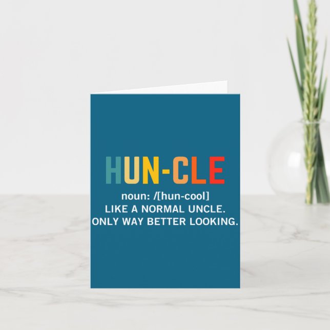Huncle Definition Fathers Day Funny Uncle Vintage  Karte (Vorderseite)