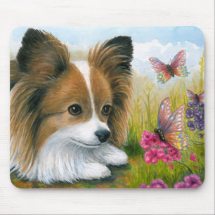 Hund123 Papillon Hund mit Schmetterlingen Mousepad