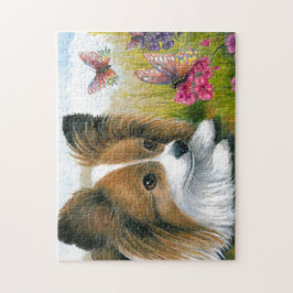 Hund123 Papillon Hund mit Schmetterlingen Puzzle