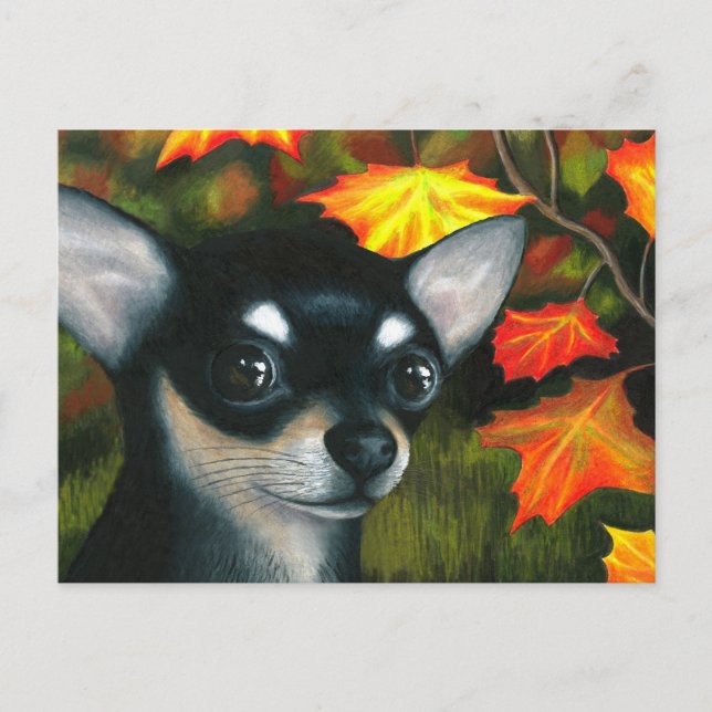 Hund 101 schwarz Chihuahua Postkarte (Vorderseite)
