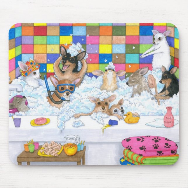 Hund 121 Chihuahua im Bad Mousepad (Vorne)