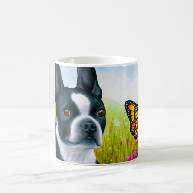 Hund 134 Boston Terrier Butterfly Tasse (Mittel)