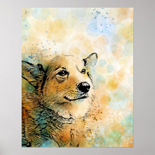 Hund 143 Corgi Poster (Vorne)