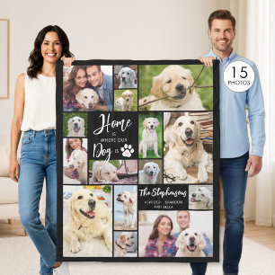 Hund 15 Fotos ZUHAUSE IST, WO UNSER HUND IST Benut Fleecedecke