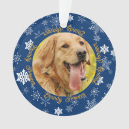 Hund 2 Foto Blue Snowflake Custom Weihnachten Ornament