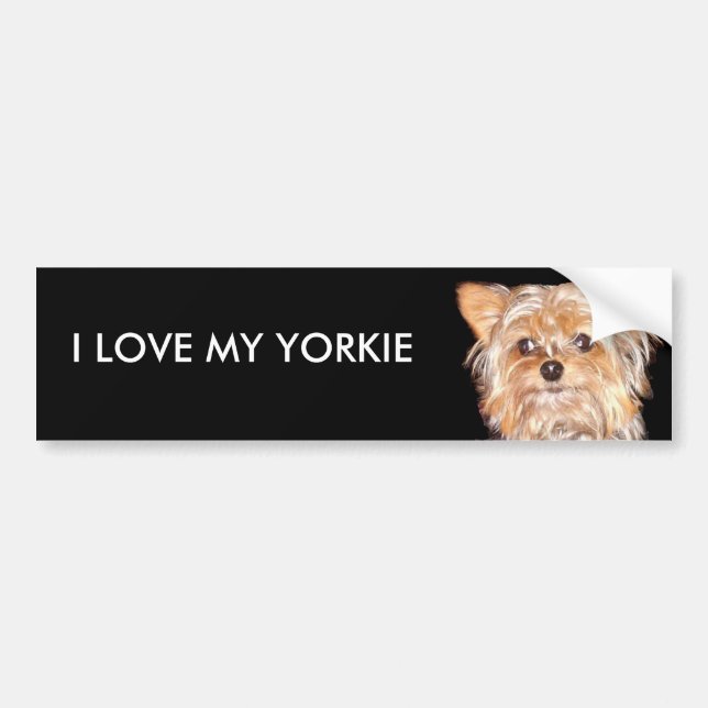 Hund 4, i-LIEBE MEIN YORKIE, Autoaufkleber (Vorne)