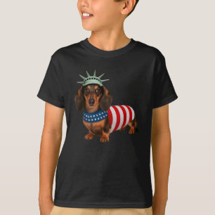 Hund 4. Juli American Flag Geschenke für Männer Fr T-Shirt