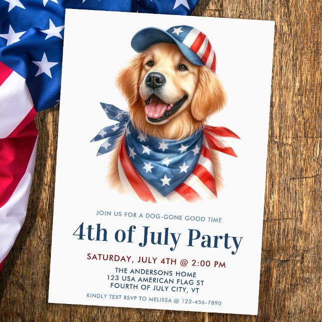 Hund 4. Juli Party Patriotic Labrador Retriever Einladung (Von Creator hochgeladen)