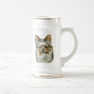Hund 4B, Yorkshire Terrier, Stein Bierglas