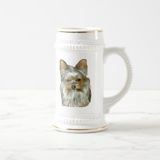 Hund 4B, Yorkshire Terrier, Stein Bierglas