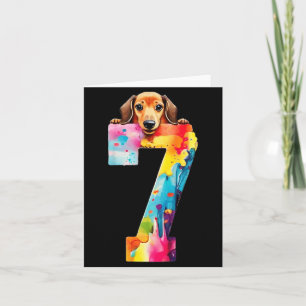 Hund 7 Jahre Dachshund Geburtstag Karte
