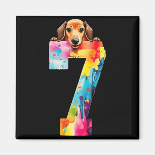 Hund 7 Jahre Dachshund Geburtstag Magnet