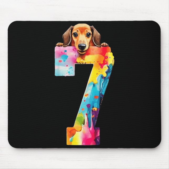 Hund 7 Jahre Dachshund Geburtstag Mousepad (Vorne)