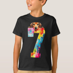 Hund 7 Jahre Dachshund Geburtstag T-Shirt