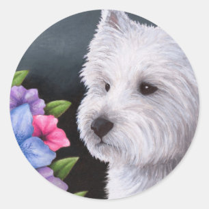 Hund 82 Westie Runder Aufkleber