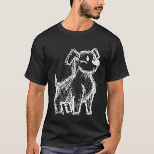 Hund Abstrakt Kunst Porträt Zeichnung Whimsical Hu T-Shirt