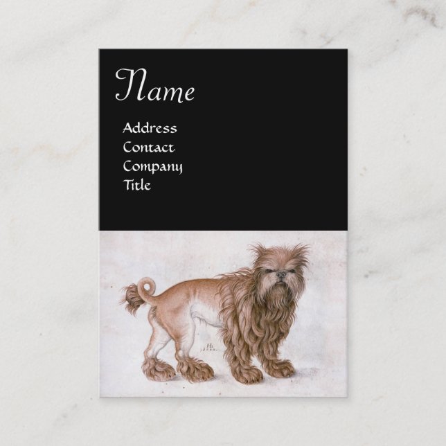 HUND/Affenpinscher/Schwarz-weiß Visitenkarte (Vorderseite)
