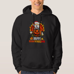 Hund Akita Frohe Hallothanksmas Halloween Erntedan Hoodie