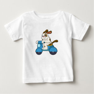 Hund als Biker mit Roller.PNG Baby T-shirt