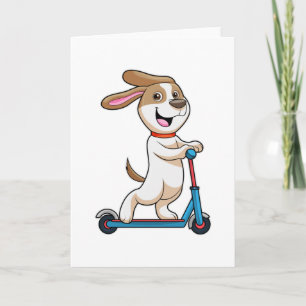 Hund als Biker mit Scooter Karte