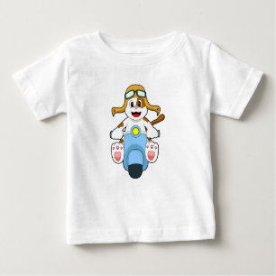 Hund als Biker mit Scooter.PNG Baby T-shirt
