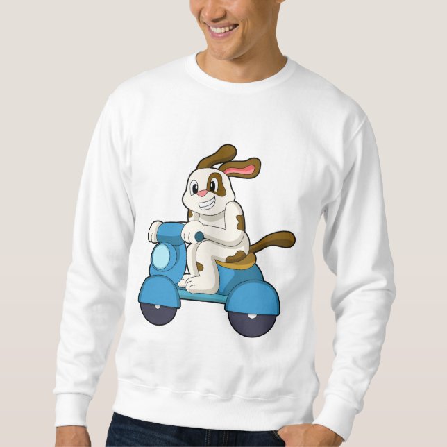 Hund als Biker mit Scooter.PNG Sweatshirt (Vorderseite)