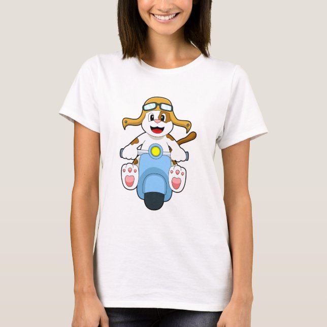 Hund als Biker mit Scooter.PNG T-Shirt (Vorderseite)