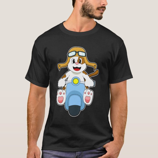 Hund als Biker mit Scooter.PNG T-Shirt (Vorderseite)