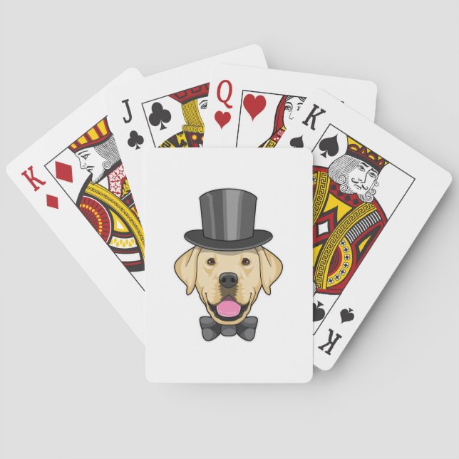 Hund als Bräutigam mit Fliege Spielkarten (Rückseite)