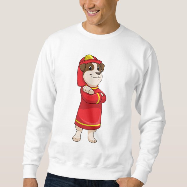 Hund als Feuerwehrmann mit Helmet Sweatshirt (Vorderseite)