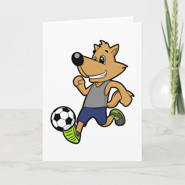 Hund als Fußballspieler im Fußball Karte (Vorderseite)