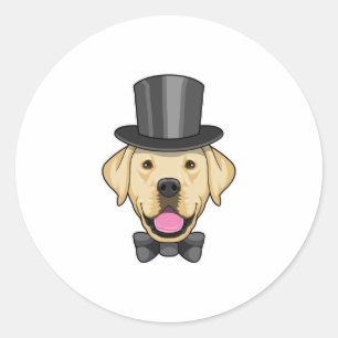 Hund als Groom mit Bow Runder Aufkleber