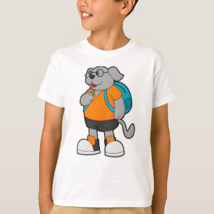 Hund als Hiker mit Rucksack T-Shirt