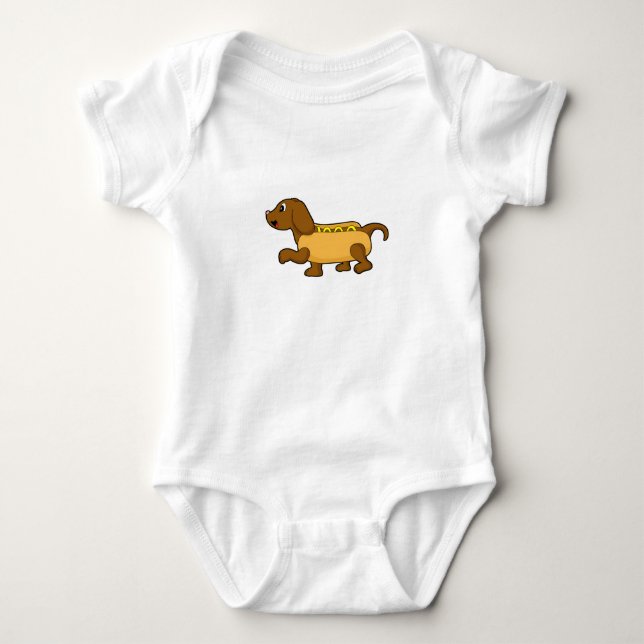 Hund als Hotdog Baby Strampler (Vorderseite)