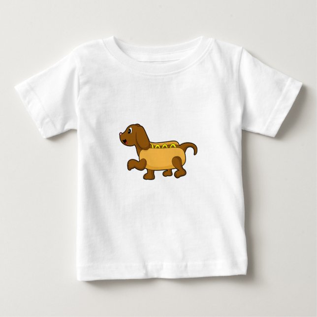 Hund als Hotdog Baby T-shirt (Vorderseite)