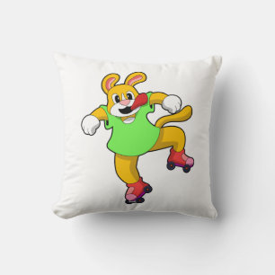 Hund als Inline-Skater mit Inline-Skaten Kissen