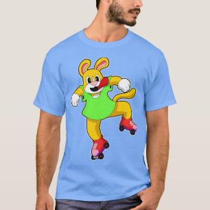 Hund als Inline-Skater mit Inline-Skaten T-Shirt