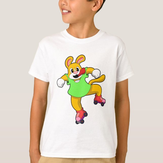 Hund als Inline-Skater mit Inline-Skaten T-Shirt (Vorderseite)