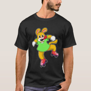 Hund als Inline-Skater mit Inline-Skaten T-Shirt